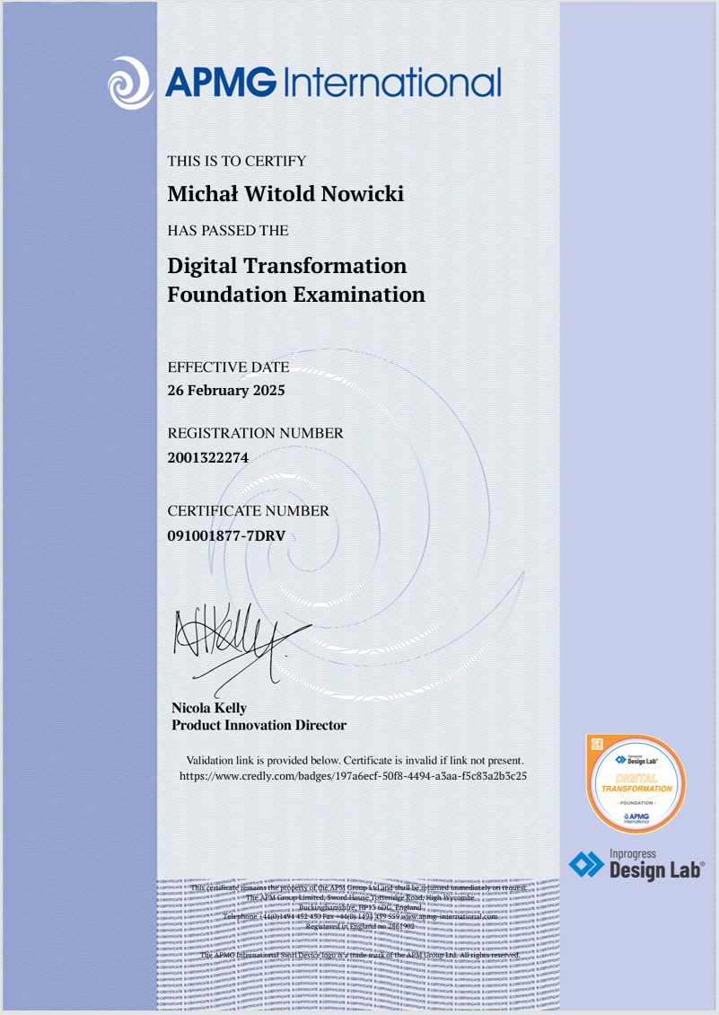 Digital Transformation Certificate